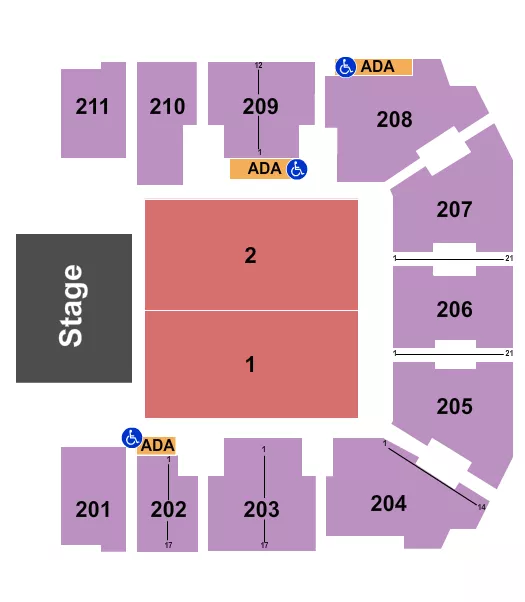 seating chart for Adams Event Center - Endstage Floor - eventticketscenter.com