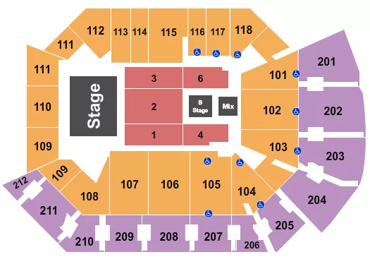 seating chart for Addition Financial Arena - B Stage - eventticketscenter.com