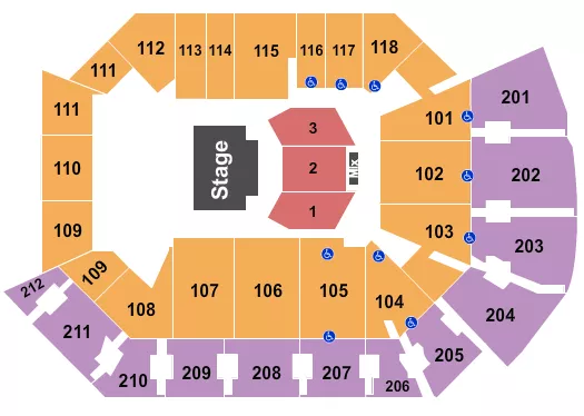 seating chart for Addition Financial Arena - Half House 3 - eventticketscenter.com