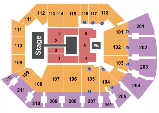 seating chart for Addition Financial Arena - Kirk Franklin - eventticketscenter.com