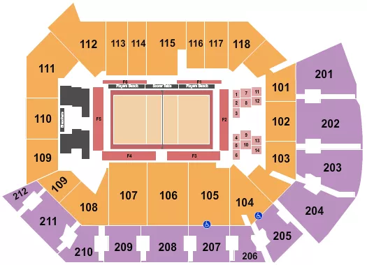 seating chart for Addition Financial Arena - Volleyball - eventticketscenter.com