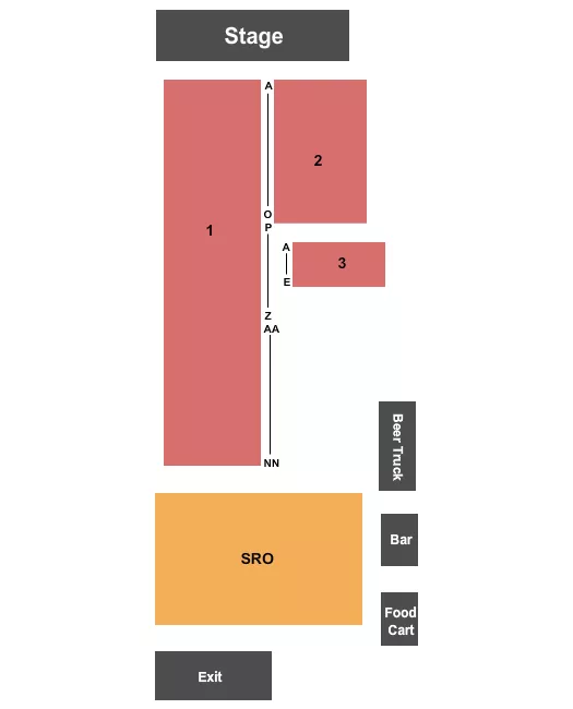 seating chart for Adelphia Music Hall - End Stage - eventticketscenter.com