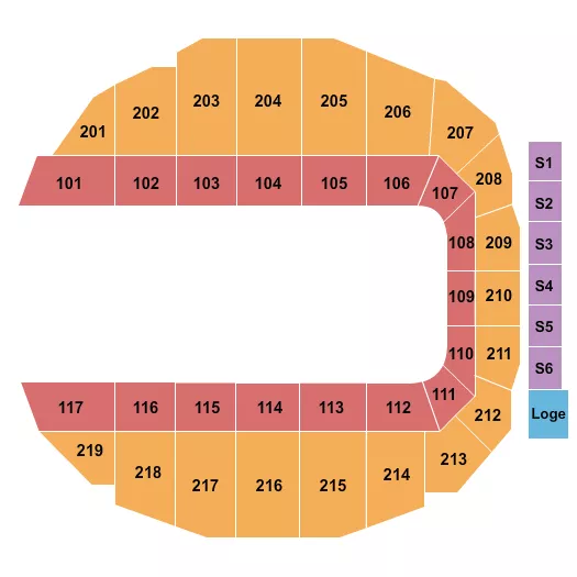 seating chart for Adirondack Bank Center at Utica Memorial Auditorium - Rodeo - eventticketscenter.com