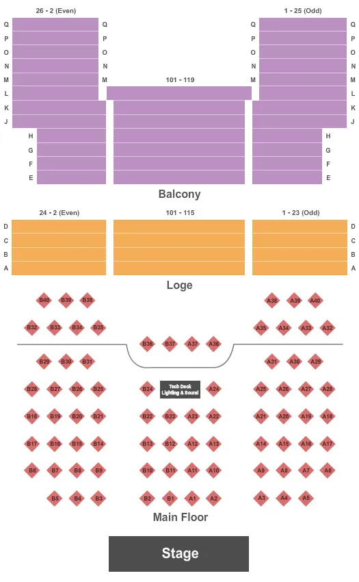 seating chart for Admiral Theatre - Bremerton - End Stage - eventticketscenter.com