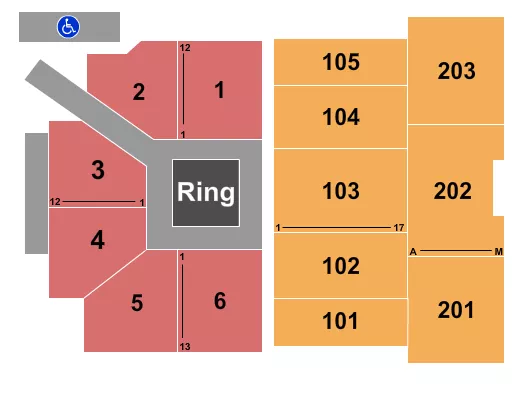 seating chart for Adrian Phillips Ballroom - Boardwalk Hall - Boxing 2 - eventticketscenter.com