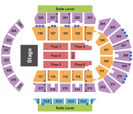 seating chart for Adventist Health Arena - Endstage 4 - eventticketscenter.com