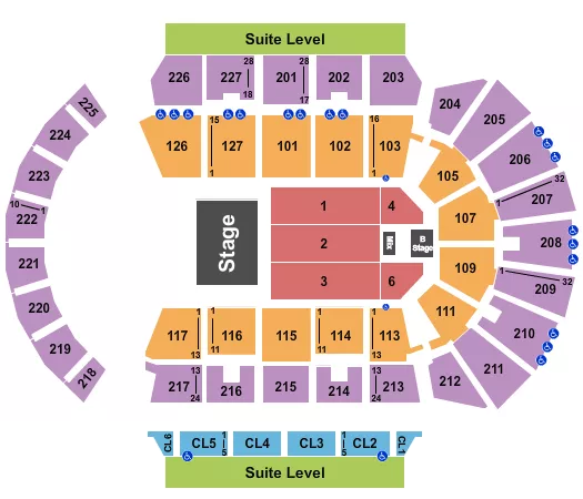 seating chart for Adventist Health Arena - Zach Williams - eventticketscenter.com