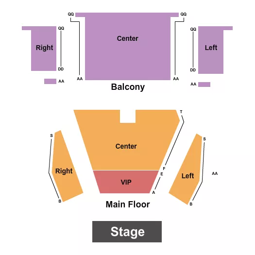 seating chart for Aetos Center - EndStage/VIP - eventticketscenter.com