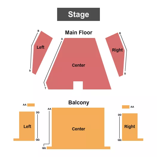 seating chart for Aetos Center - End Stage - eventticketscenter.com