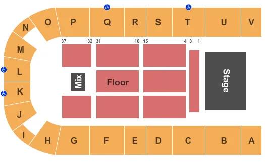 seating chart for Affinity Place - Jonny Reid - eventticketscenter.com