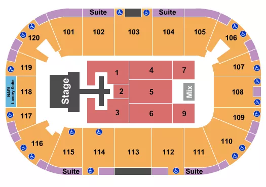 seating chart for Agganis Arena - Chris Tomlin - eventticketscenter.com
