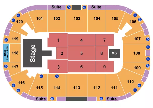 seating chart for Agganis Arena - Christian Nodal - eventticketscenter.com