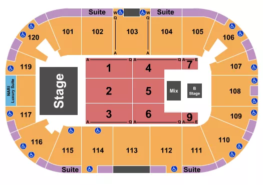 seating chart for Agganis Arena - Endstage with B Stage - eventticketscenter.com
