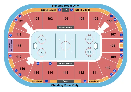 seating chart for Agganis Arena - Hockey map - eventticketscenter.com