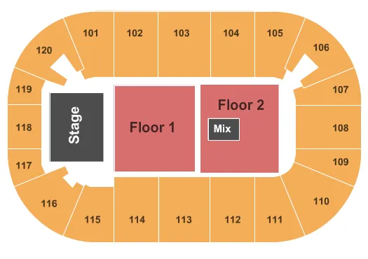 seating chart for Agganis Arena - SRO Floor - eventticketscenter.com