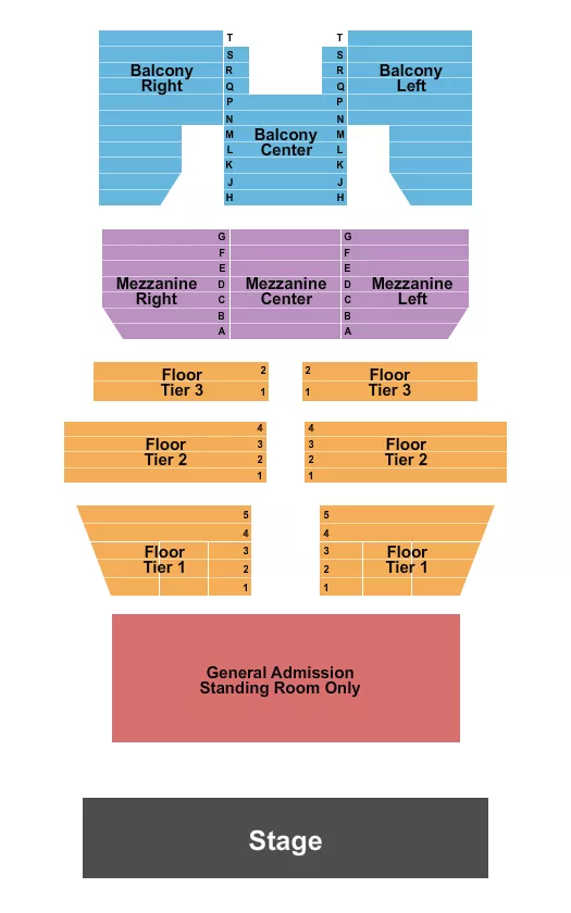 seating chart for Agora Theatre - GA & Reserved Floor - eventticketscenter.com