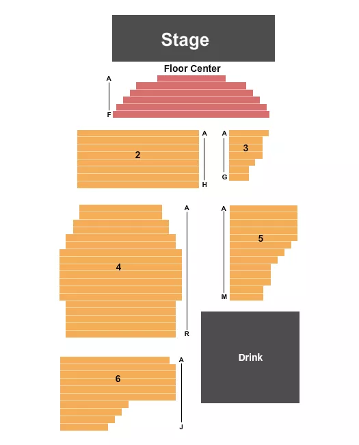 seating chart for Ahern Luxury Boutique Hotel - End Stage - eventticketscenter.com