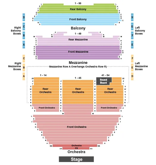 seating chart for Ahmanson Theatre - End Stage - eventticketscenter.com