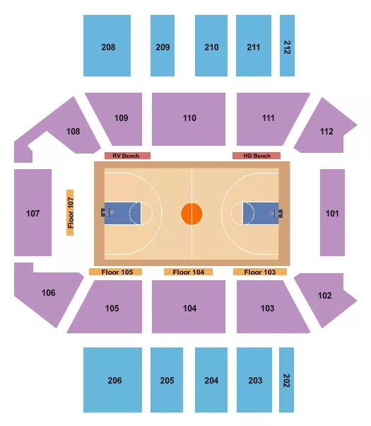 seating chart for Aiken Convocation Center - Basketball - Globetrotters 2 - eventticketscenter.com