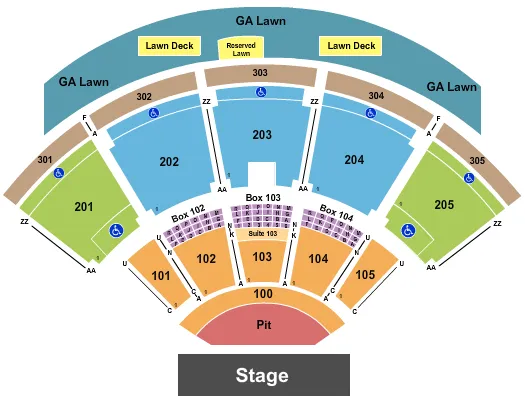 seating chart for Talking Stick Resort Amphitheatre - Endstage GA Pit - eventticketscenter.com