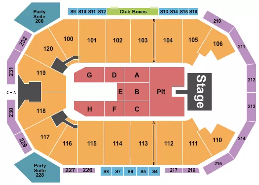 seating chart for Akins Arena at The Classic Center - Ella Langley - eventticketscenter.com