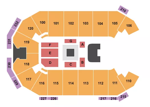 seating chart for Akins Ford Arena at The Classic Center - Wrestling - AEW - eventticketscenter.com