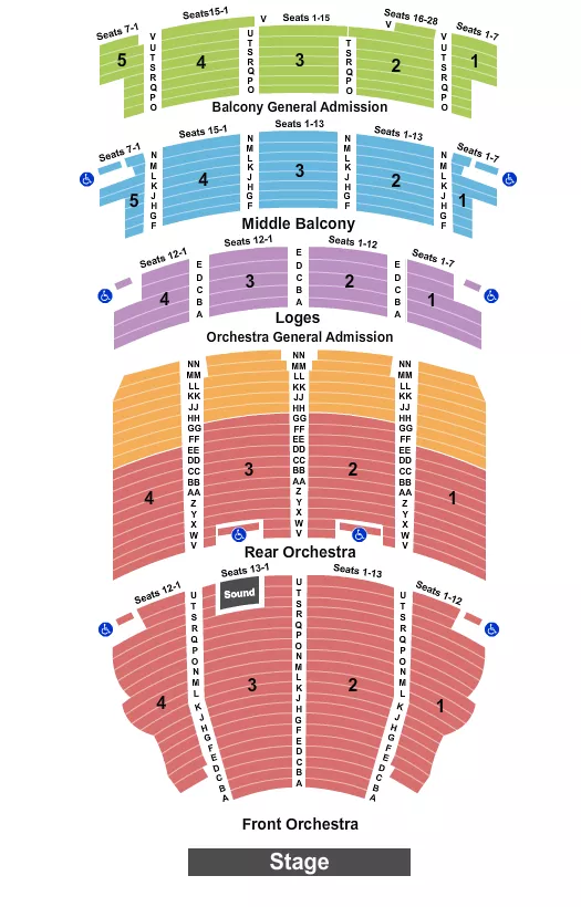seating chart for Akron Civic Theatre - Endstage 2 - eventticketscenter.com