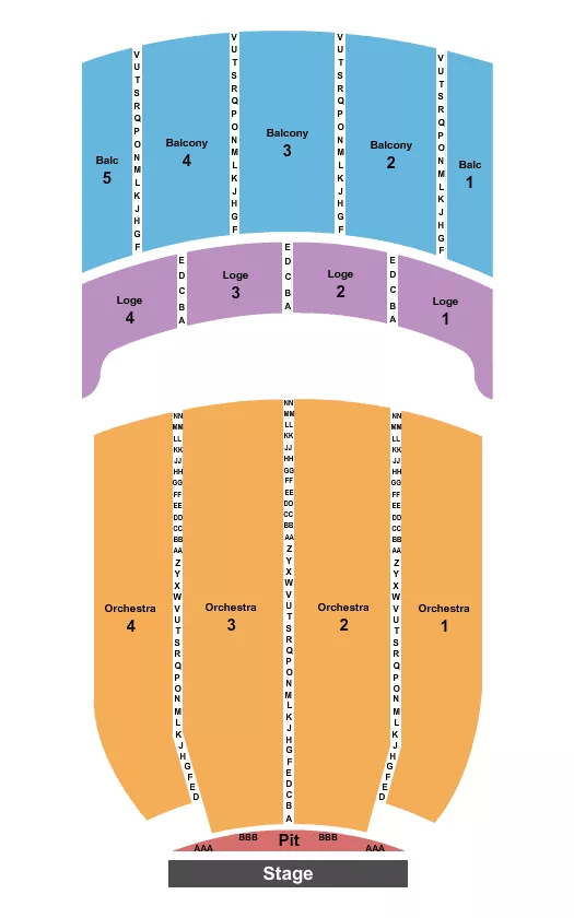 seating chart for Akron Civic Theatre - Endstage 3 - eventticketscenter.com