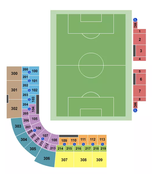 seating chart for Al Lang Stadium - Soccer 2 - eventticketscenter.com
