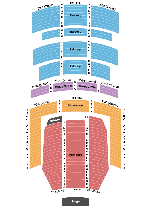 seating chart for Alabama Theatre - Birmingham - End Stage - eventticketscenter.com