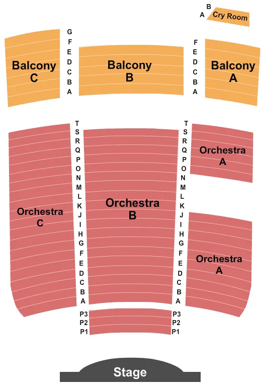 seating chart for Aladdin Theater - End Stage - eventticketscenter.com