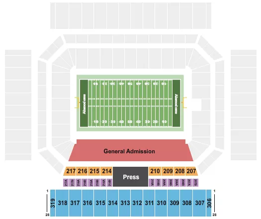 seating chart for Alamodome - Bands Of America 2 - eventticketscenter.com