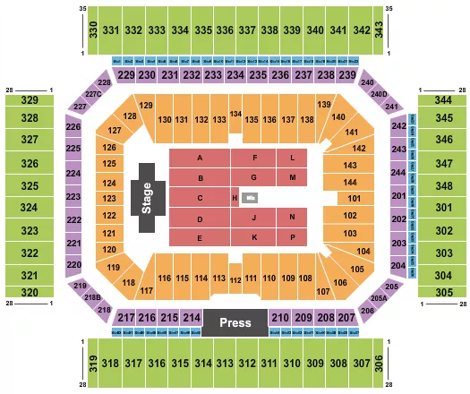 seating chart for Alamodome - Billy Joel - eventticketscenter.com
