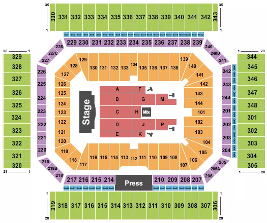 seating chart for Alamodome - Bruno Mars - eventticketscenter.com