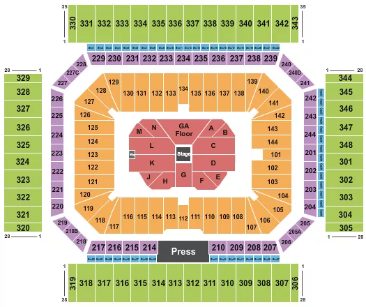 seating chart for Alamodome - Center Stage 2 - eventticketscenter.com