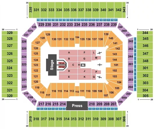 seating chart for Alamodome - Def Leppard - eventticketscenter.com