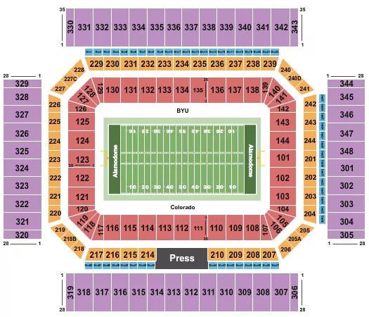 seating chart for Alamodome - Football - Alamo Bowl - eventticketscenter.com