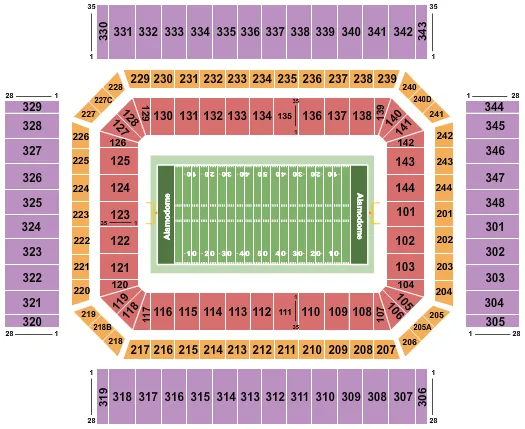 seating chart for Alamodome - Football - eventticketscenter.com
