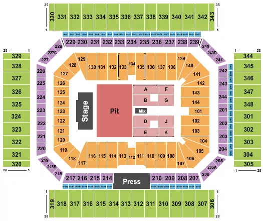 seating chart for Alamodome - Iron Maiden - eventticketscenter.com