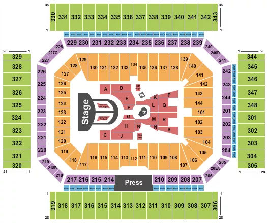seating chart for Alamodome - Karol G - eventticketscenter.com