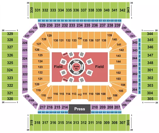 seating chart for Alamodome - Metallica - eventticketscenter.com