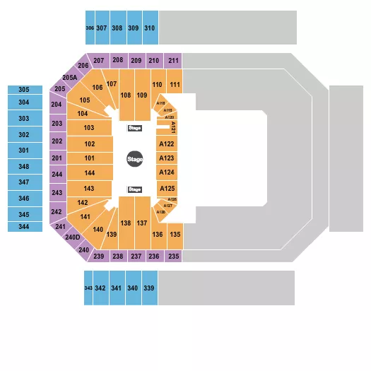 seating chart for Alamodome - Ringling Bros Circus - eventticketscenter.com