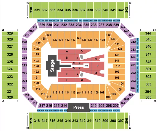 seating chart for Alamodome - Shakira - eventticketscenter.com