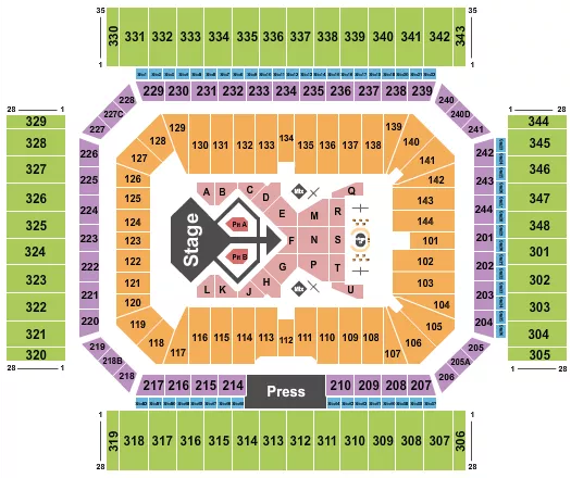 seating chart for Alamodome - Usher - eventticketscenter.com