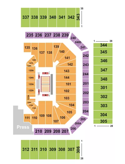 seating chart for Alamodome - Volleyball - NCAA - eventticketscenter.com