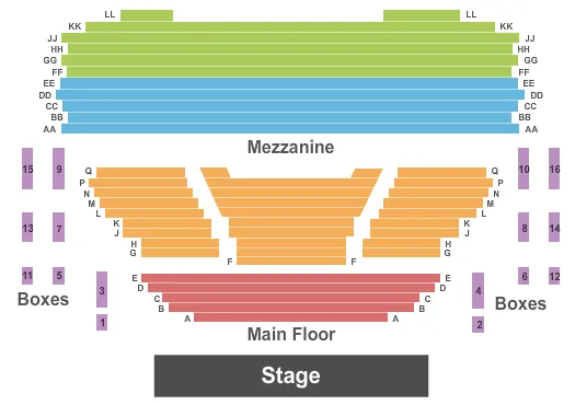 seating chart for Albert Ivar Goodman Theatre - Endstage - eventticketscenter.com