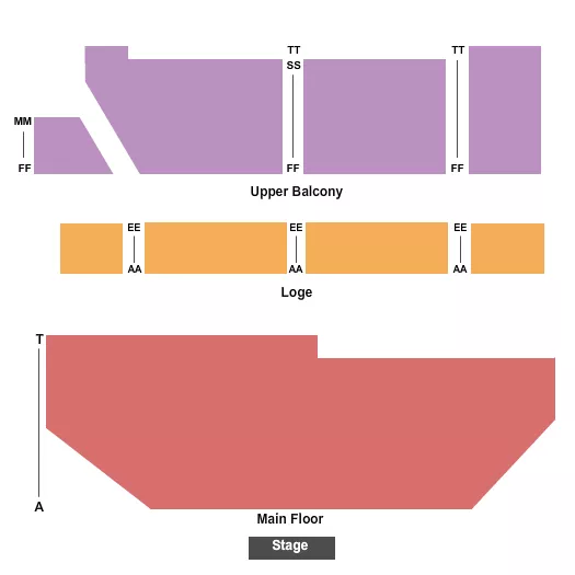 seating chart for Alberta Bair Theater - Endstage 2 - eventticketscenter.com