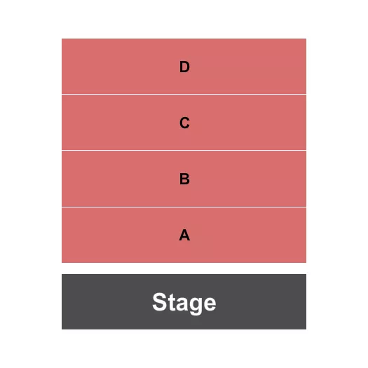 Candlelight Seating Chart at Alberta Rose Theatre. The chart shows the main floor/stage with seating options surrounding it, which are color coded