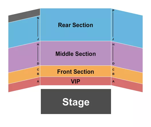 seating chart for Alberta Rose Theatre - VIP/Front/Middle/Rear - eventticketscenter.com