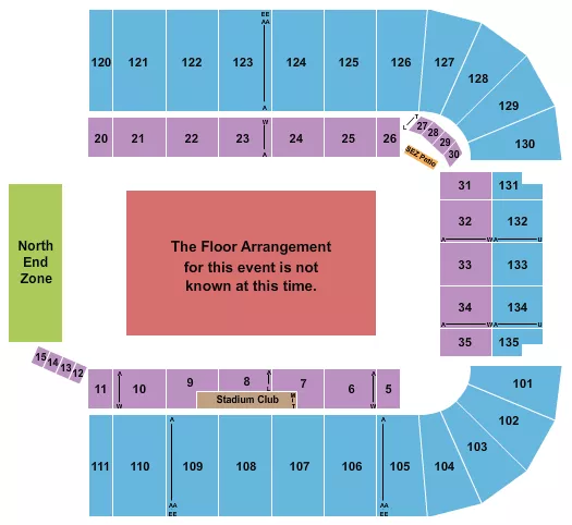 seating chart for Albertsons Stadium - Generic Floor - eventticketscenter.com